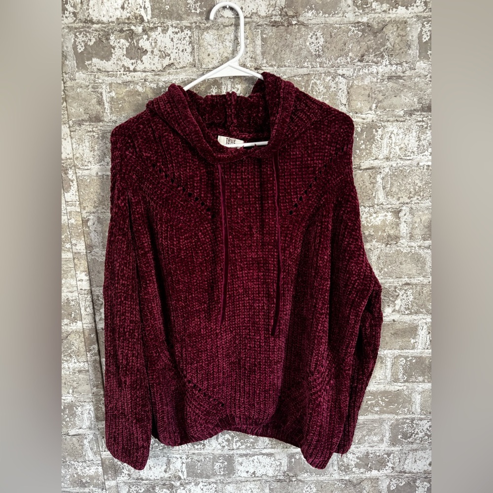 True Craft Deep Red Cowl Neck Sweater